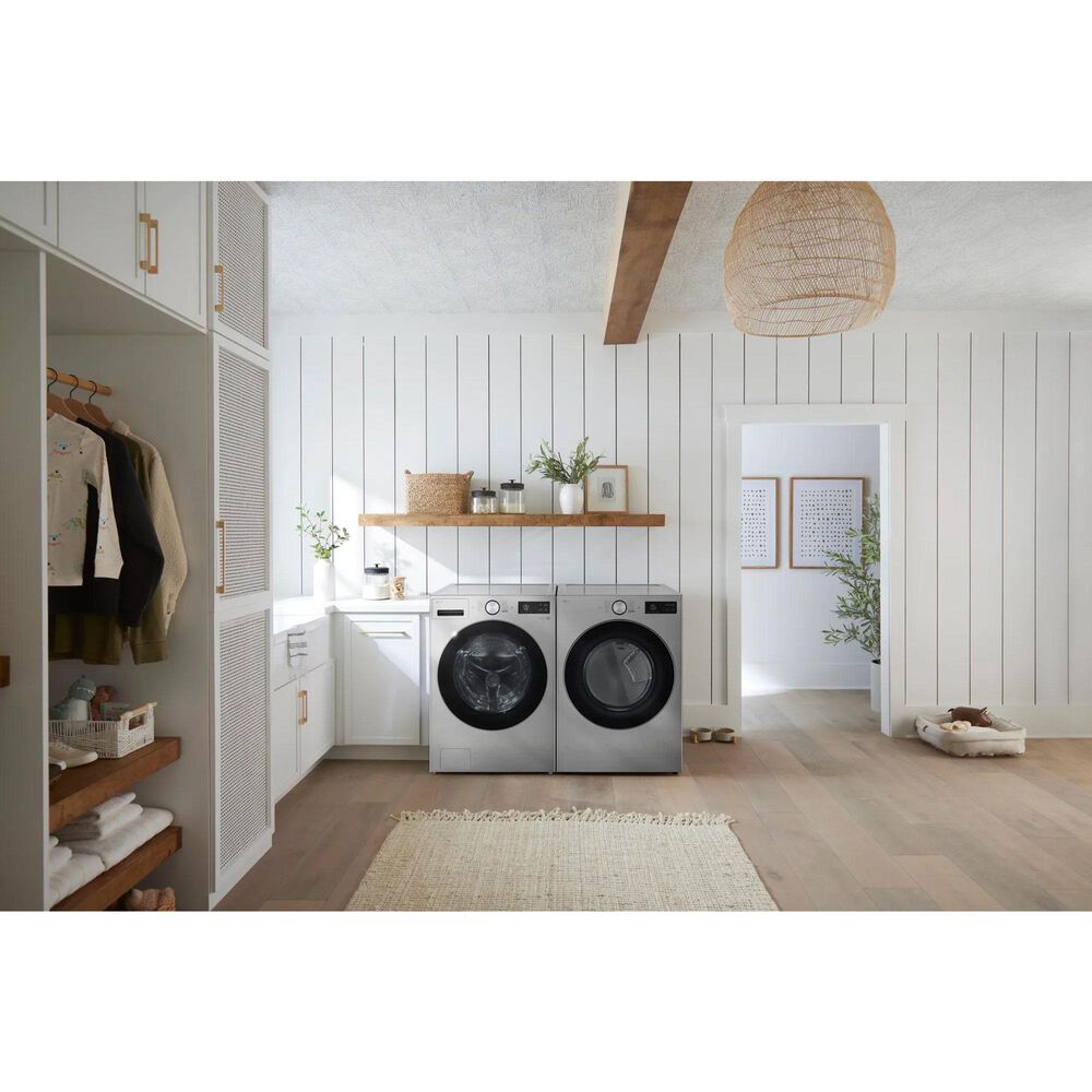 LG 5 Cu. Ft. Smart Front Load Washer and 7.4 Cu. Ft. Gas Dryer Laundry Pair in Graphite Steel, , large