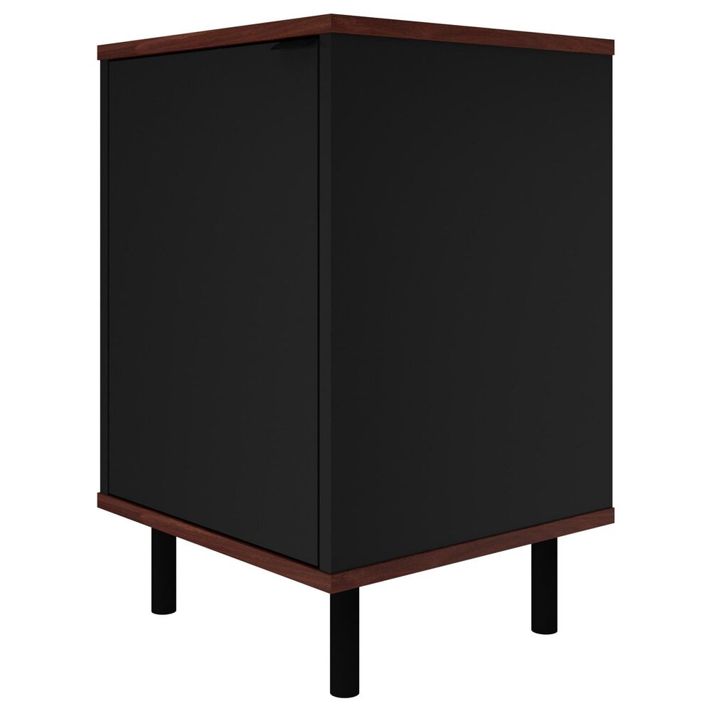 Dayton Mosholu 2 Shelf Nightstand in Black/Nut Brown, , large