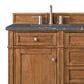 James Martin Vanities Brittany 60" Double Bathroom Vanity in Saddle Brown with 3 cm Parisien Bleu Quartz Top and Rectangular Sinks, , large