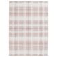 Central Oriental Rugease Velveteen Plaid 7"6" x 9"6" Beige and Ivory Area Rug, , large