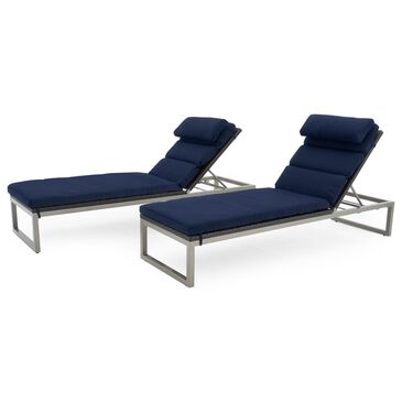 RST Brands Milo Sunbrella Patio Chaise Lounge in Navy Blue (Set of 2), , large