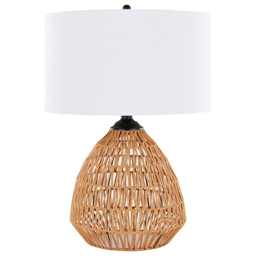 LumiSource Congo 29" Rattan Table Lamp in Natural and Matte Black, , large