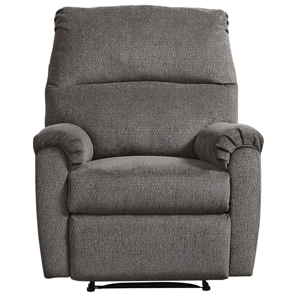 Ashley Nerviano Manual Zero Wall Recliner in Gray, , large