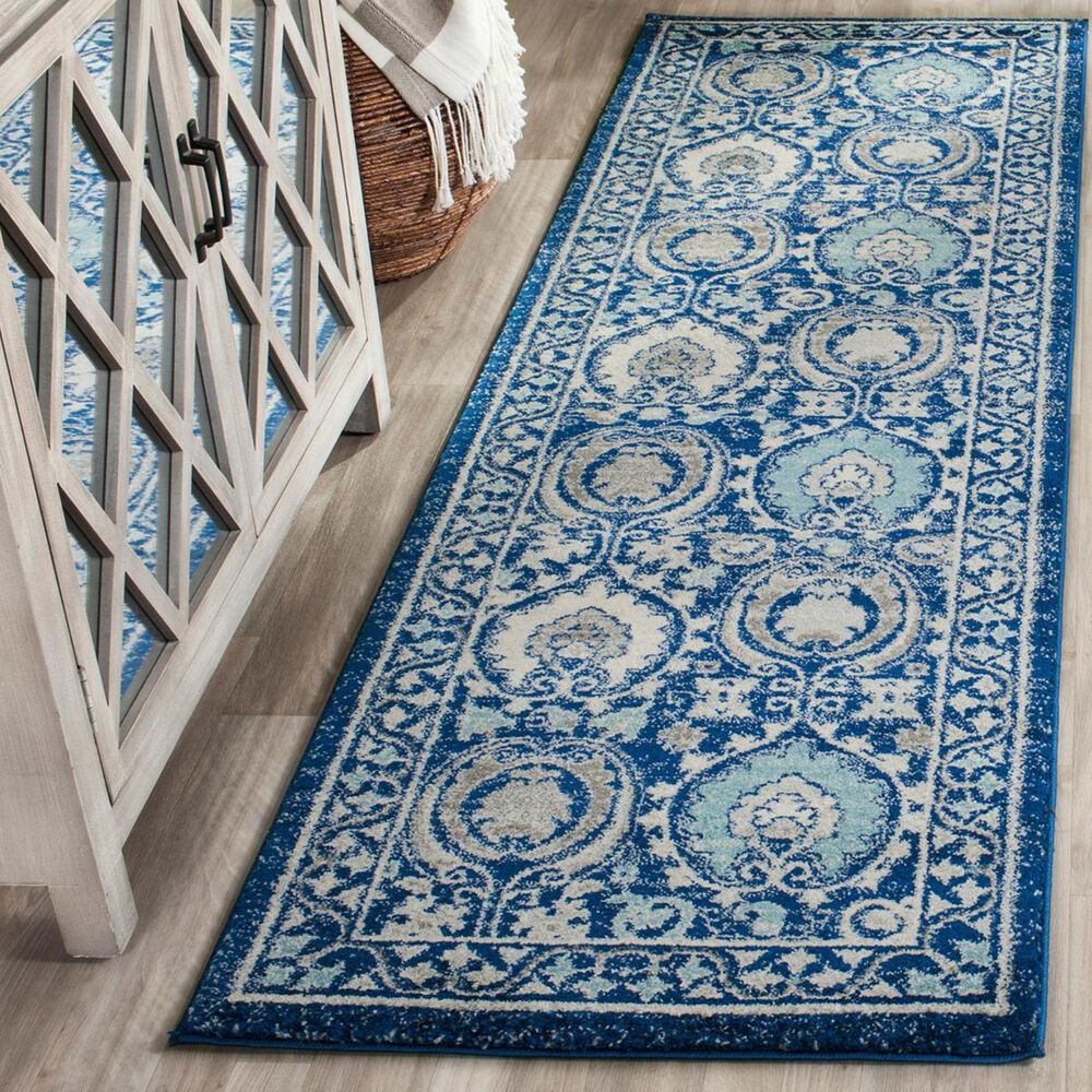 Safavieh Evoke EVK251C 2&#39;2&quot; x 11&#39; Blue and Ivory Runner, , large