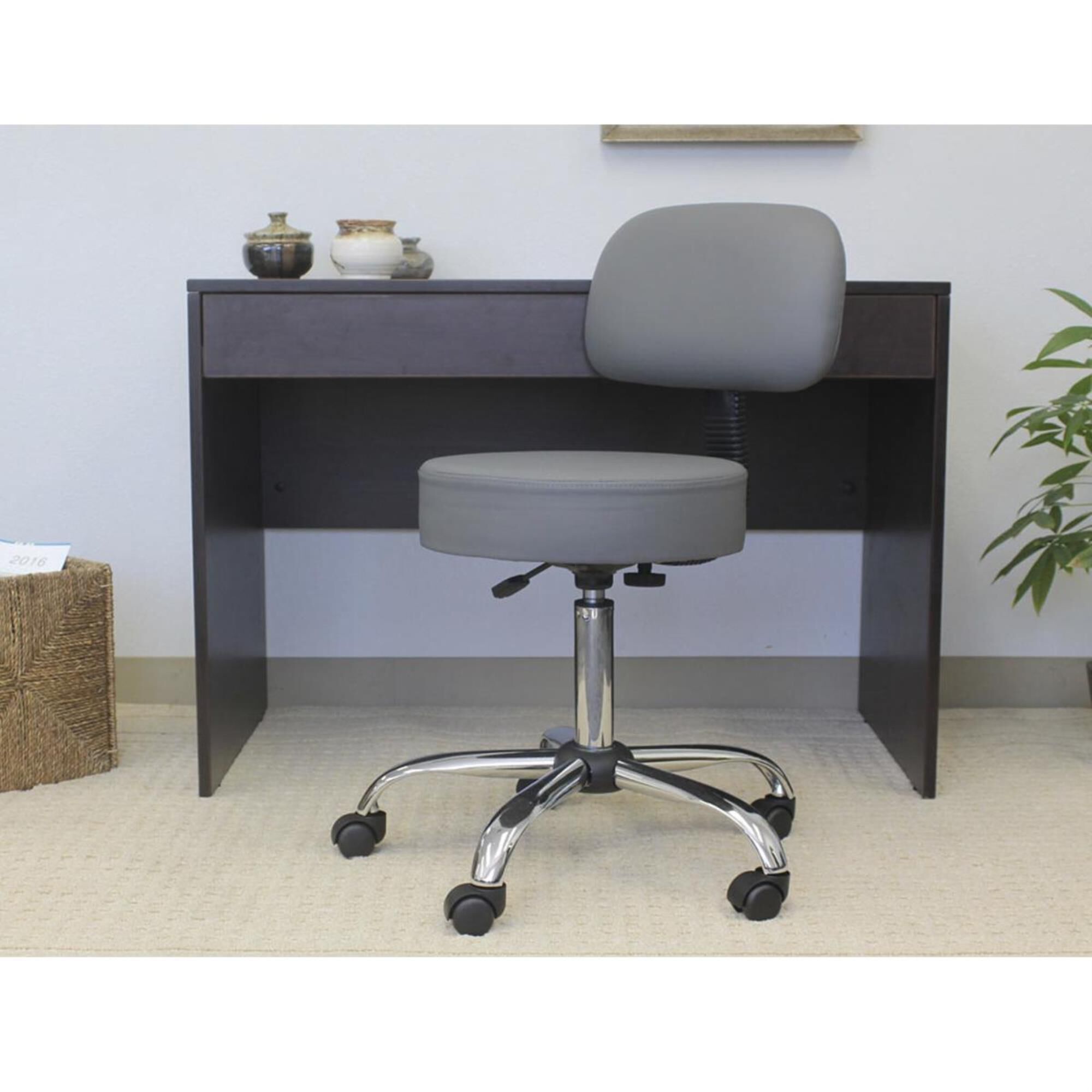 Regal Co. Boss Caressoft Medical Stool with Back Cushion in Grey NFM