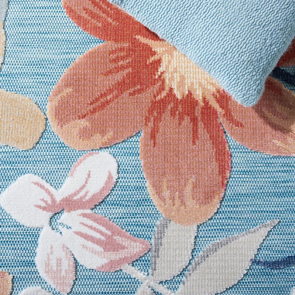 Safavieh Cabana CBN454J 8&#39; x 10&#39; Aqua and Rust Indoor/Outdoor Area Performance Rug, , large