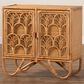 Baxton Studio Baylor Rattan Storage Cabinet in Light Honey, , large