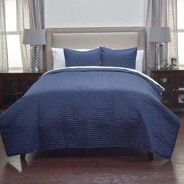 Rizzy Home Parker 106" x 92" Quilt Set in Navy, , large
