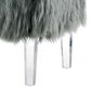 Furniture of America Scherrer Stationary Faux Fur Ottoman in Grey, , large