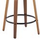 LumiSource Lombardi 26" Swivel Counter Stool with Black Faux Leather Upholstery in Walnut and Black (Set of 2), , large
