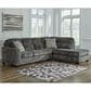 Ashley Lonoke 2-Piece Stationary Sectional Set with Right-Arm Facing Corner Chaise in Gunmetal, , large