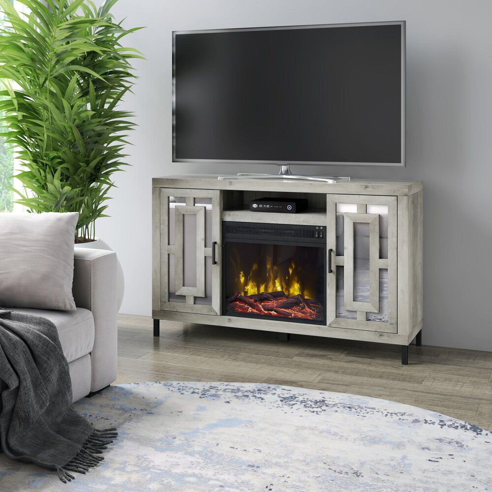 Classic Flame 55" Mirrored Media Fireplace in Silver, , large