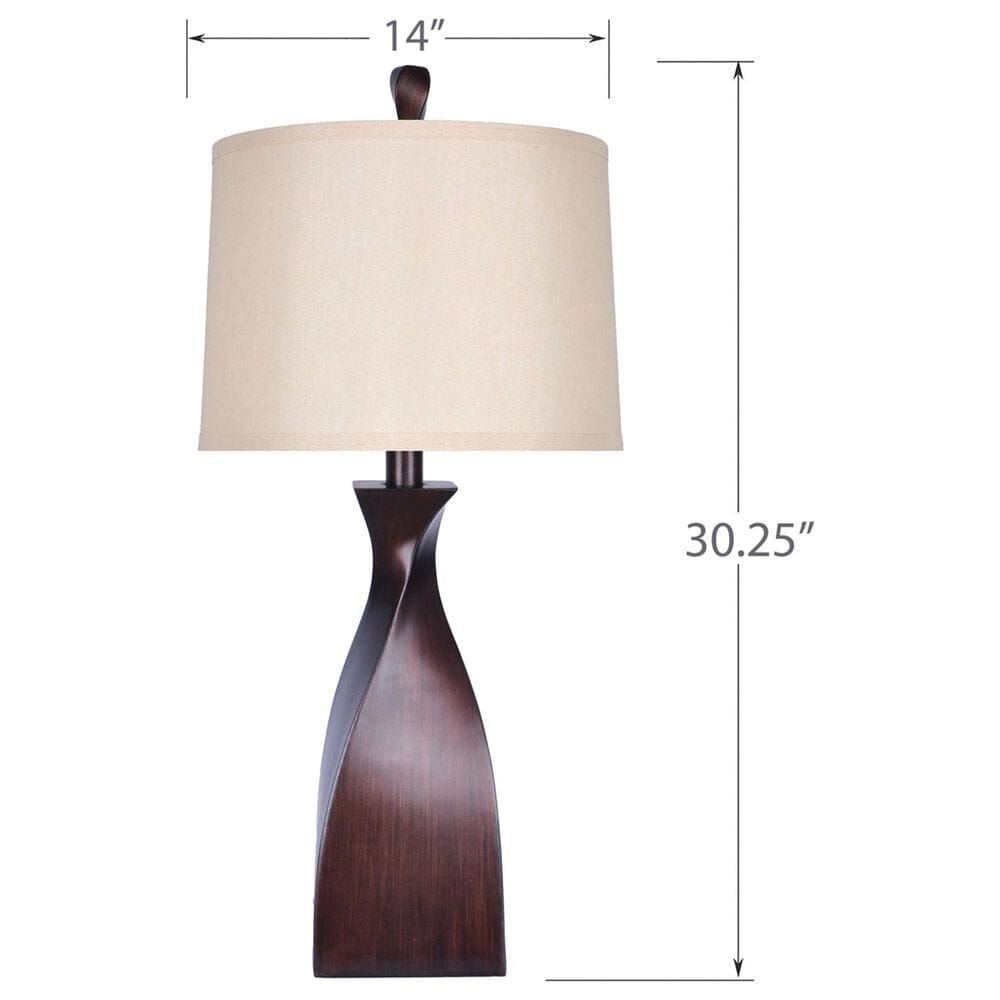 LumiSource Curvo Polyresin Table Lamp in Rubbed Grey Slate (Set of 2), , large