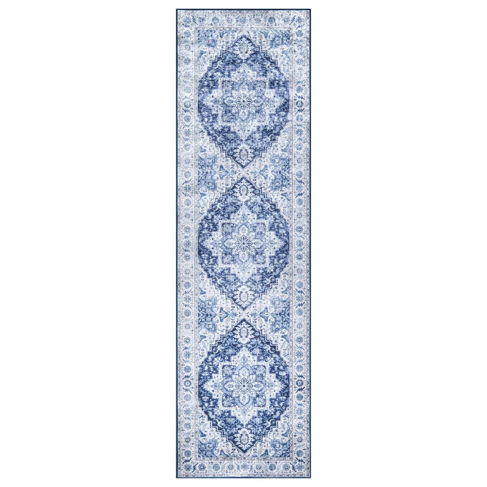 Momeni Karachi KAR-8 2"3" x 8" Blue Runner, , large