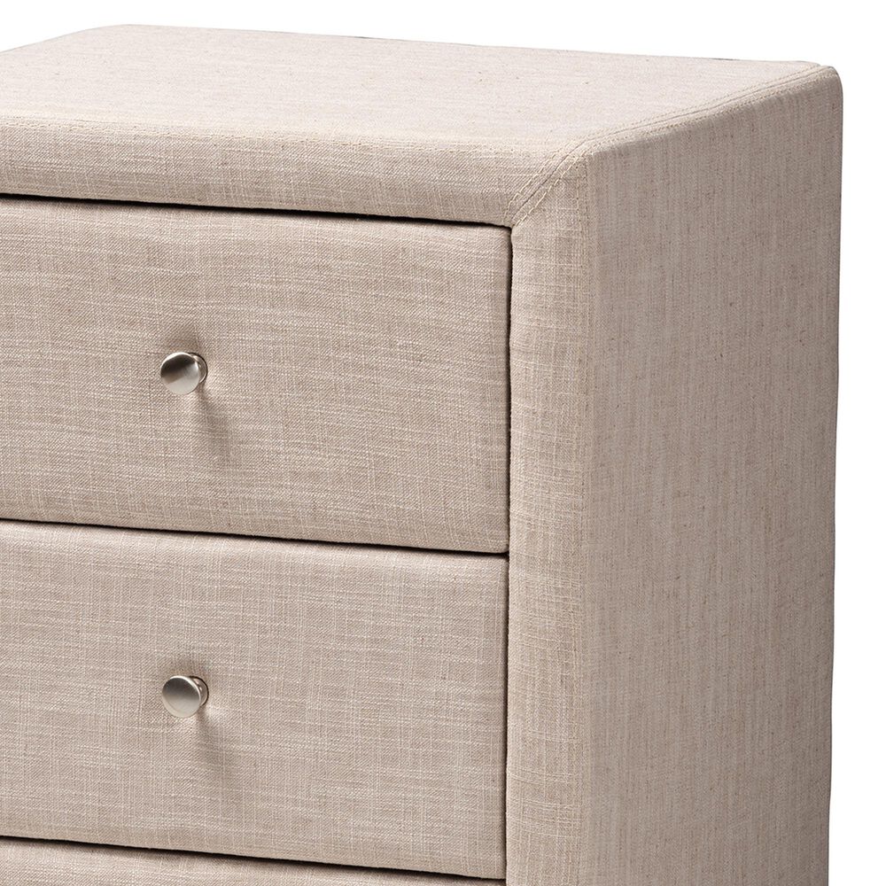 Baxton Studio Tessa 3-Drawer Nightstand in Beige, , large