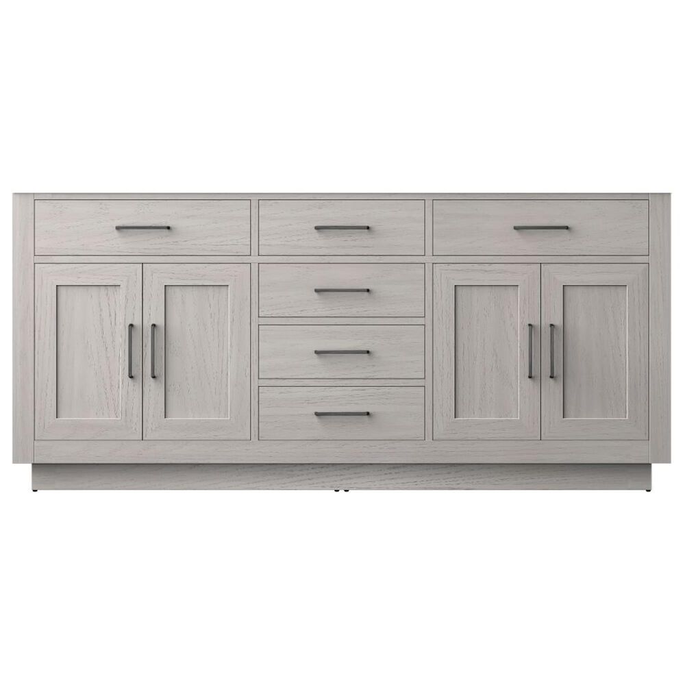 Lexora Home Abbey 72&quot; Double Bathroom Vanity in White Oak with 2 cm White Cultured Marble Top and Rectangular Sinks, , large