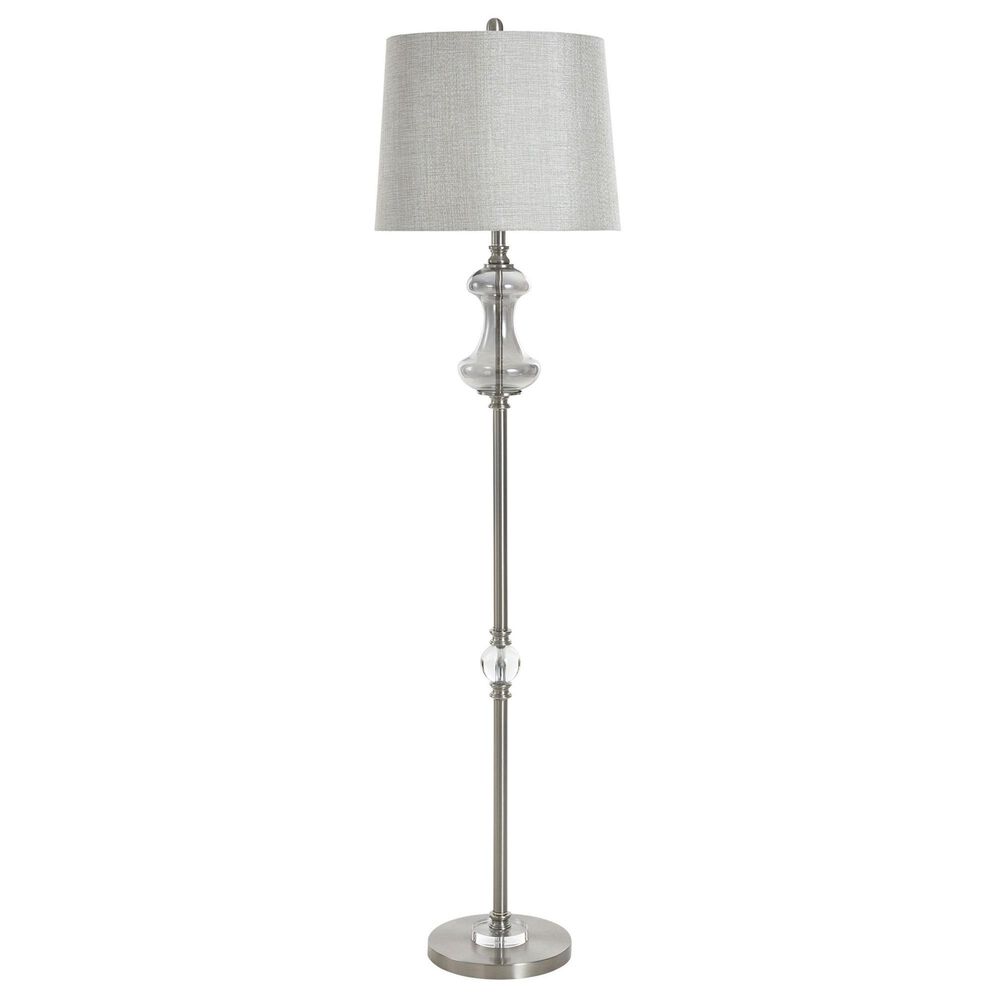 Flair Industries 63" Steel Floor Lamp in Brushed Nickel and Silver, , large