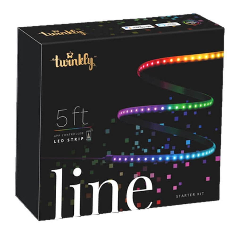 Twinkly 100L RGB Light Line, 5.0 ft. long starter, Black, BT+WiFi, Gen II, IP20, , large