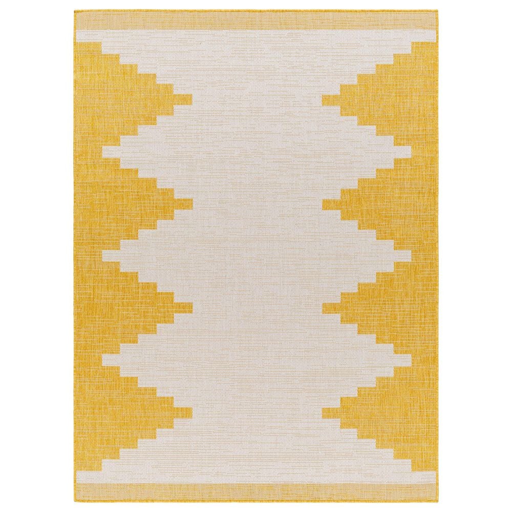 Surya Eagean EAG-2437 Mustard and Ivory 5"3" x 7"7" Indoor/Outdoor Area Rug, , large