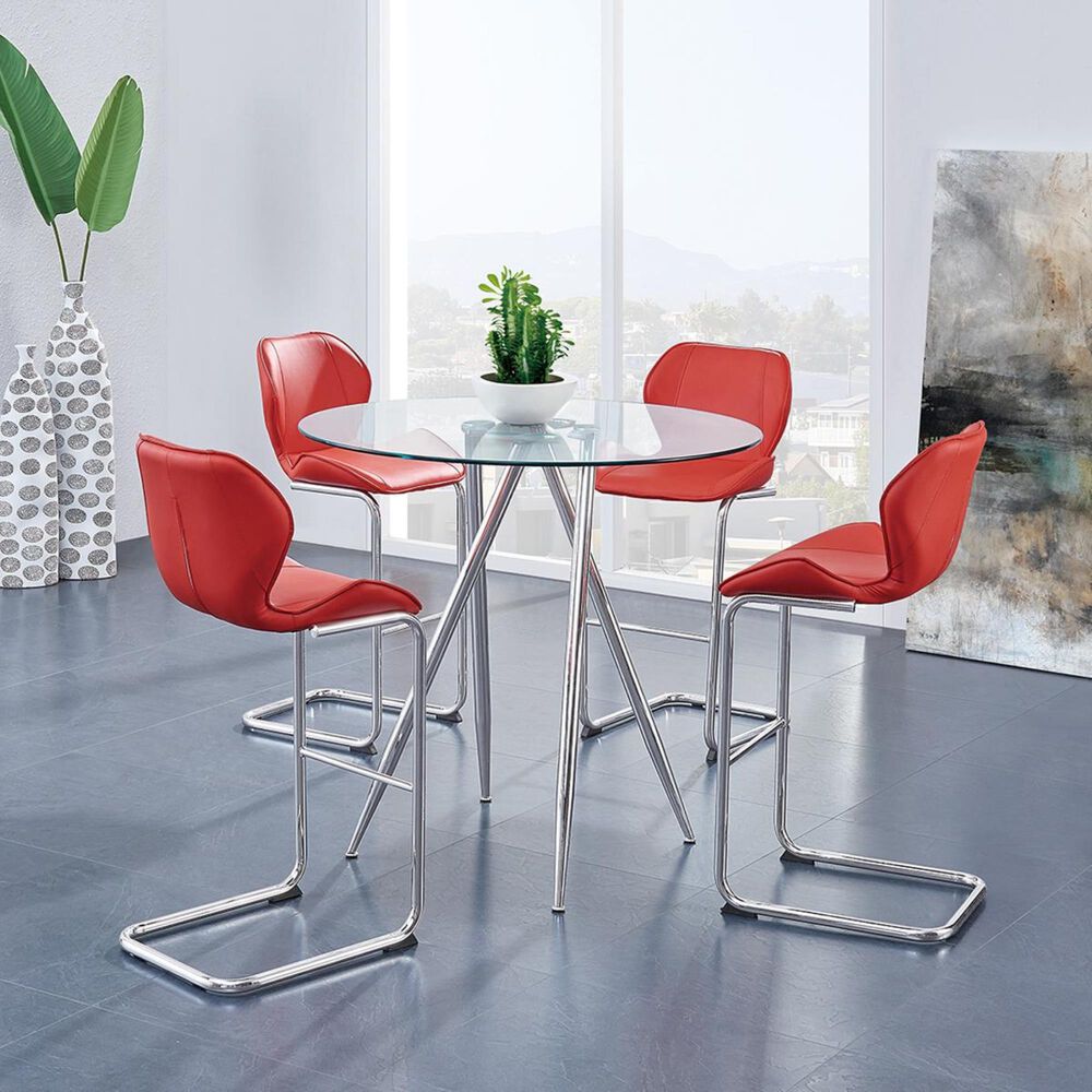 Global Furniture USA Bar Table with Glass Top in Chrome, , large