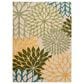 Nourison Aloha Floral 6" x 9" Green and Multicolor Indoor/Outdoor Area Rug, , large