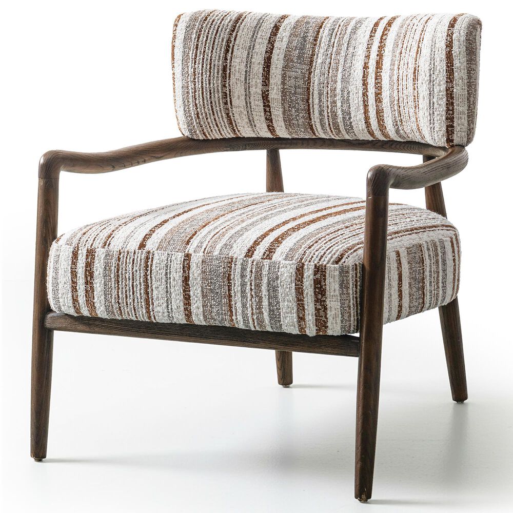 Furniture of America Premier Accent Chair in Malted Linen Stripe, , large
