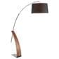 LumiSource Robyn Mid-Century Modern Floor Lamp in Walnut Wood and Black Linen Shade by LumiSource, , large