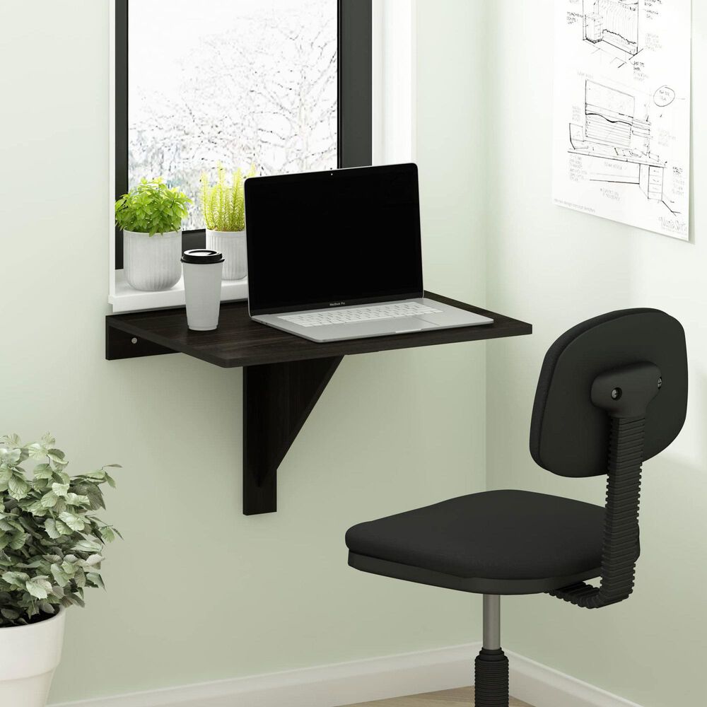 HOMLUX Wall Mounting Folding Table in Espresso, , large