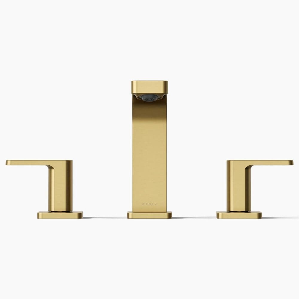Kohler Parallel Widespread Bathroom Sink Faucet in Vibrant Brushed Moderne Brass, , large