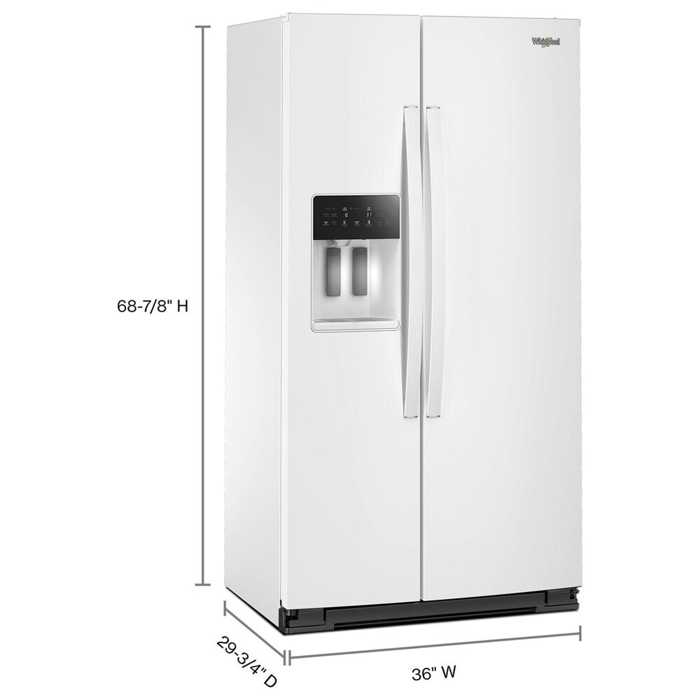 Whirlpool 20.85 Cu. Ft. Counter Depth Freestanding Side by Side Refrigerator in White, , large