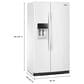 Whirlpool 20.85 Cu. Ft. Counter Depth Freestanding Side by Side Refrigerator in White, , large