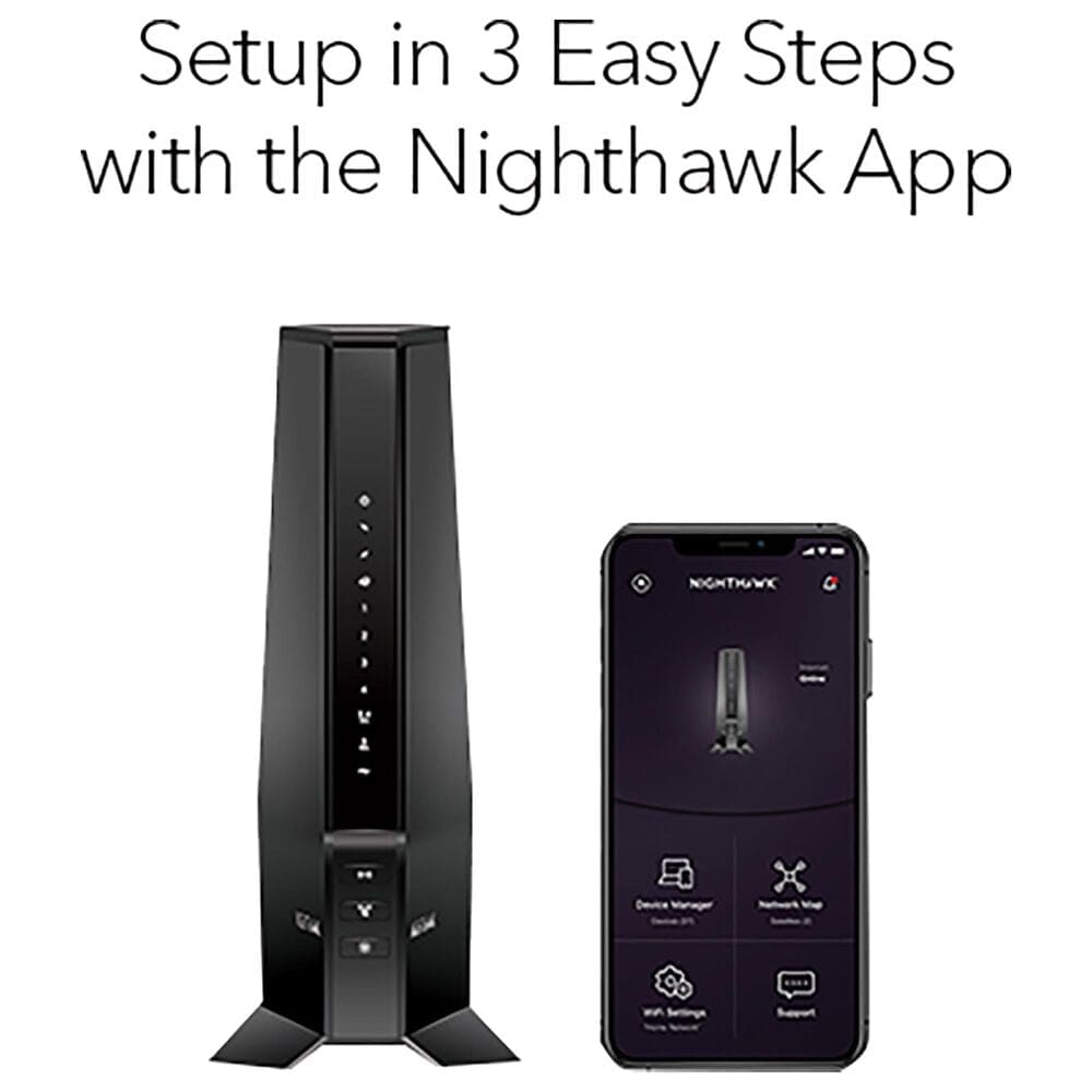 NETGEAR Nighthawk Multi Gigabit 2.7Gbps Cable Modem with Wi-Fi 6 Router, , large