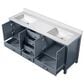 Lexora Home Jacques 72" Double Bathroom Vanity in Dark Grey with 2 cm White Cultured Marble Top and Rectangular Sinks, , large