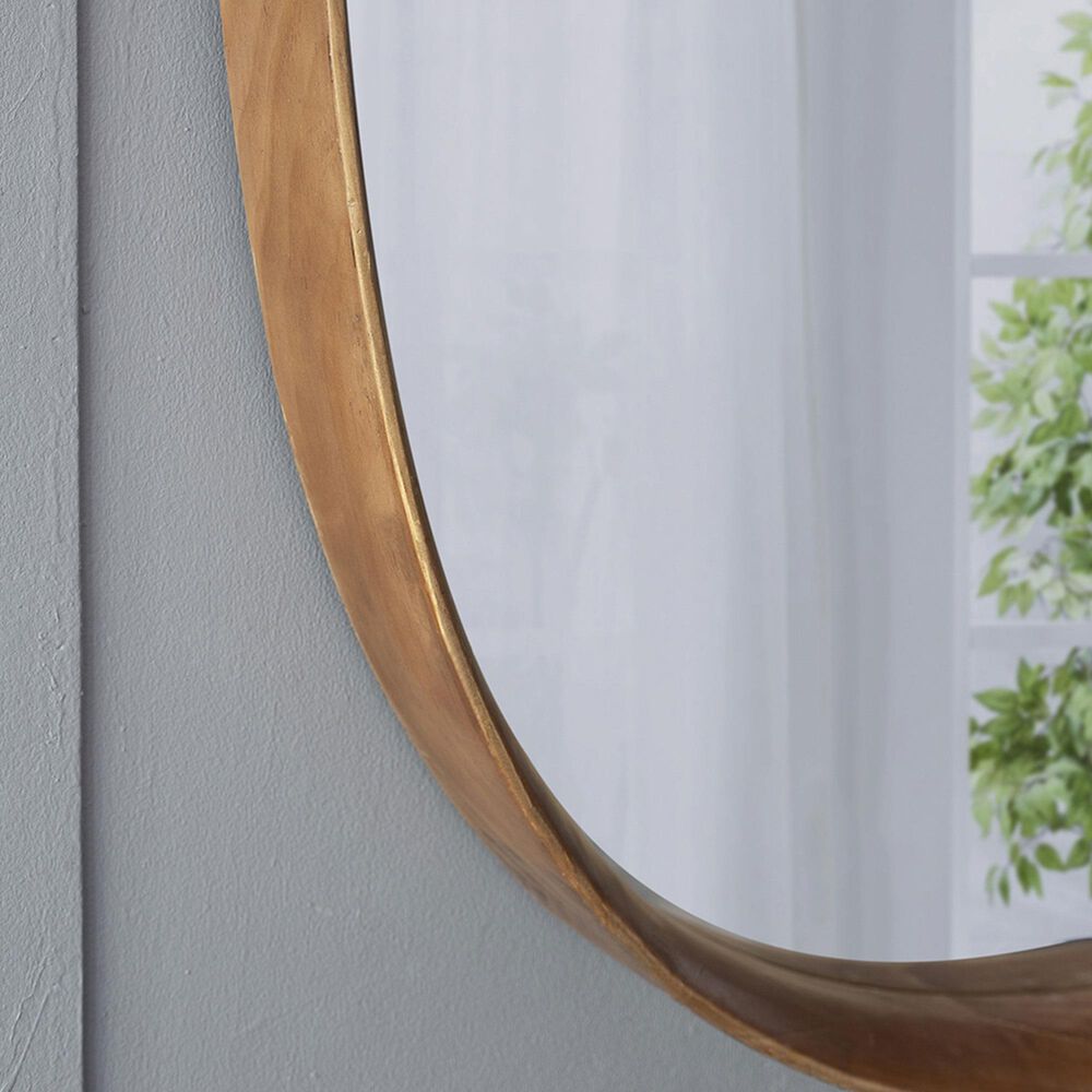 A&amp;B Home Wayne 43&quot; Curved Accent Wall Mirror in Brown, , large
