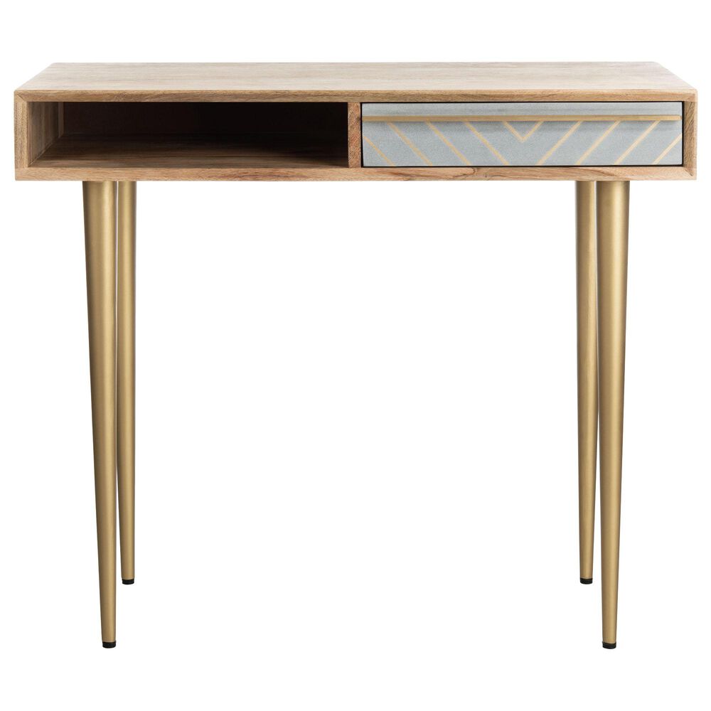 Safavieh Leni Desk in Natural/Brass, , large