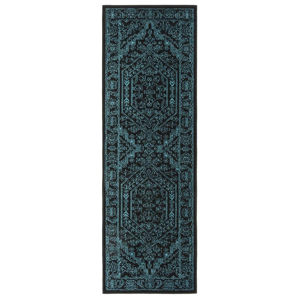 Safavieh Adirondack ADR108K 2"6" x 8" Black and Teal Runner, , large