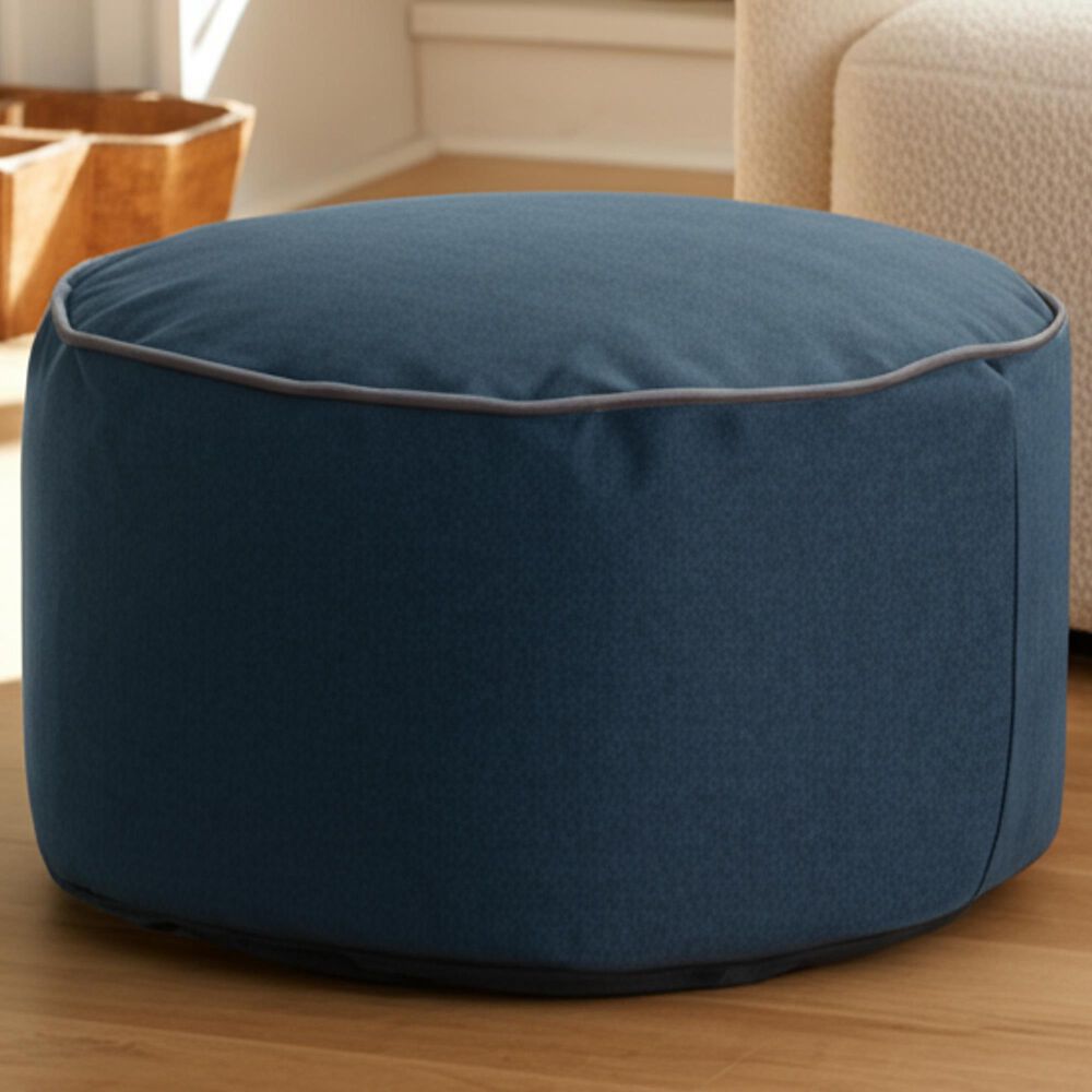 Howard Elliott Qiviut Foot Pouf in Royal, , large