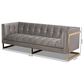 Baxton Studio Ambra Stationary Sofa in Grey Velvet, , large