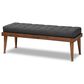 Baxton Studio Linus Accent Bench in Dark Grey, , large