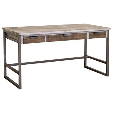 Fallridge Mita 3-Drawer Desk with USB Connector in Brown and Gray, , large