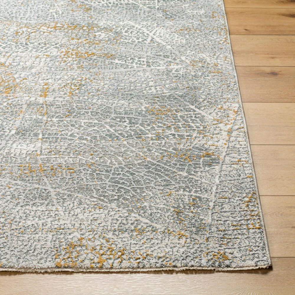 Surya Dresden Medium Gray, White, Light Slate, Gray, Mustard and Denim 5' x 7'5" Area Rug, , large