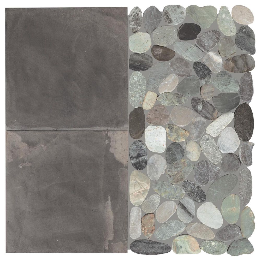 Dal-Tile Pebble Oasis Coastal 12&quot; x 12&quot; Art Deco Natural Stone Mosaic Sheet, , large