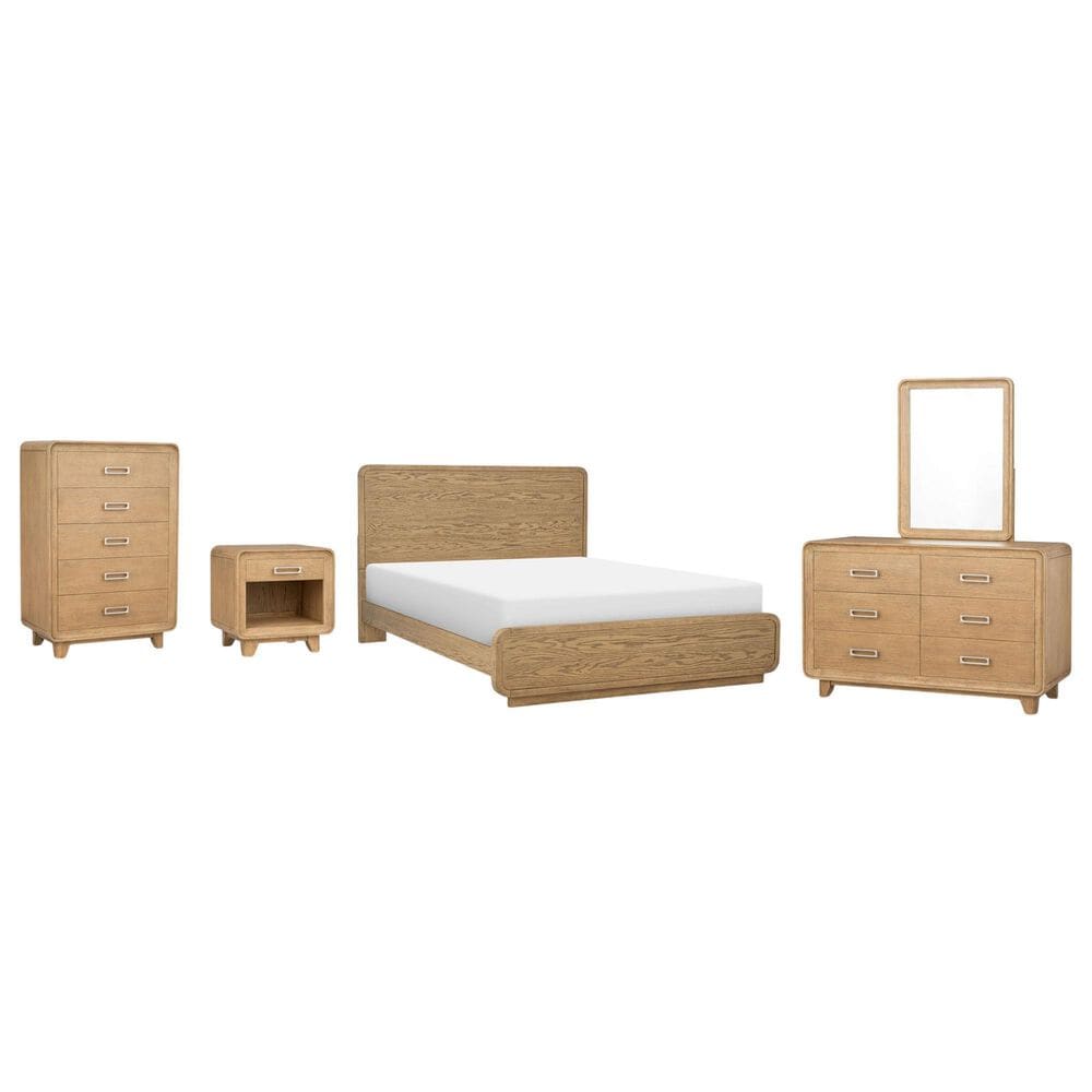 St Claire Home Margot and Theo 5 Piece Full Platform Panel Set in Desert Oak, , large