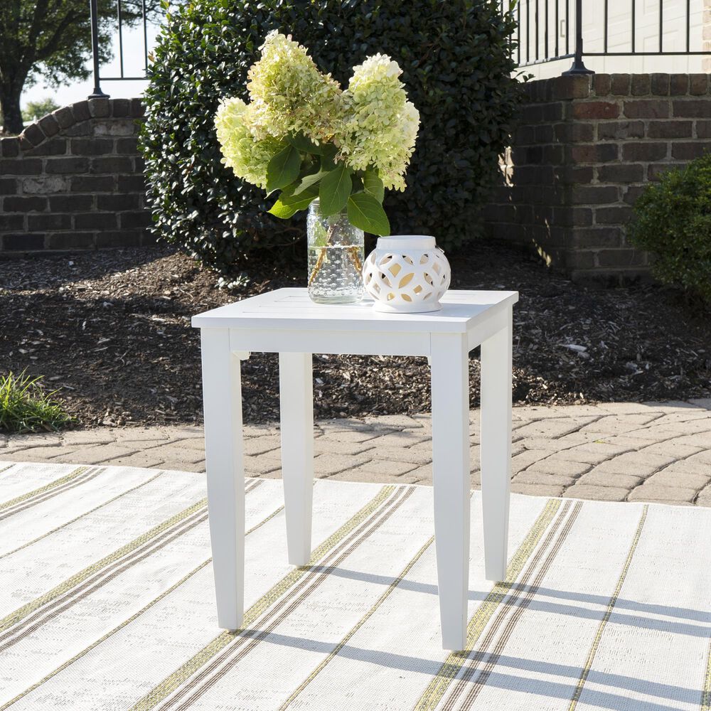 Linon Home Decor Claiborne Square Side Table in White, , large