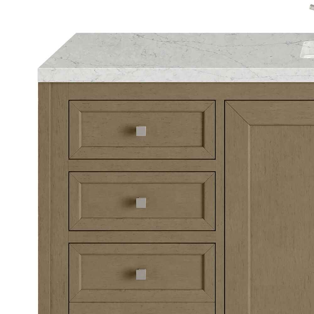 James Martin Vanities Chicago 60" Single Bathroom Vanity in Walnut Whisper with 3 cm Eternal Jasmine Pearl Quartz Top, Rectangular Sink and FreePower Wireless Charger, , large