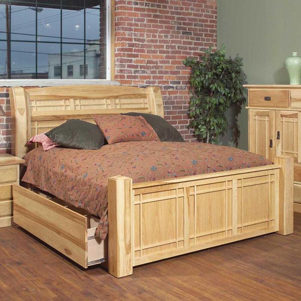 A-America Amish Highlands Queen Storage Bed in Natural Finish, , large
