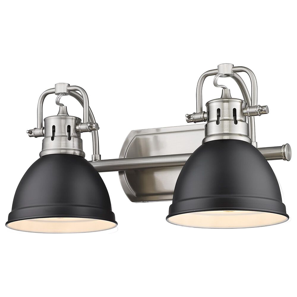 Golden Lighting Duncan 2-Light Bath Vanity in Pewter and Matte Black, , large