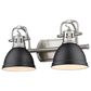Golden Lighting Duncan 2-Light Bath Vanity in Pewter and Matte Black, , large