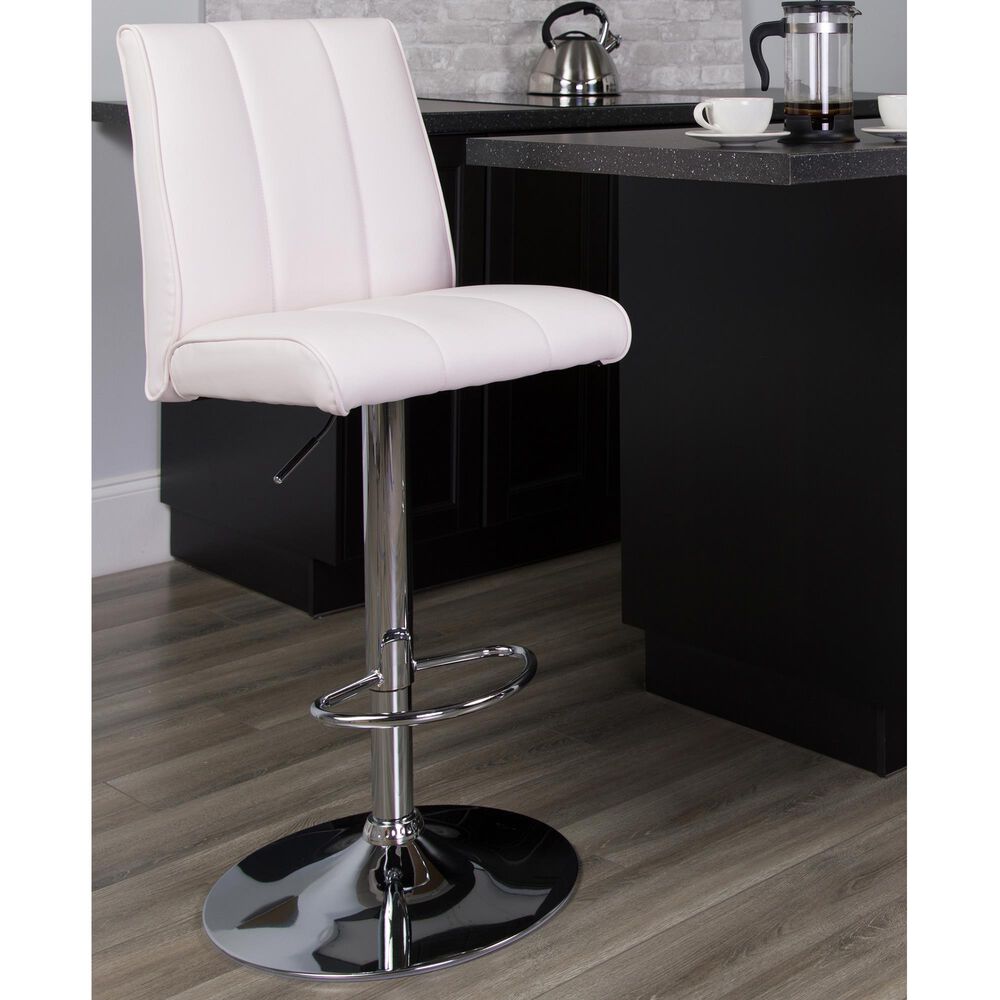 Flash Furniture Adjustable Barstool in White, , large