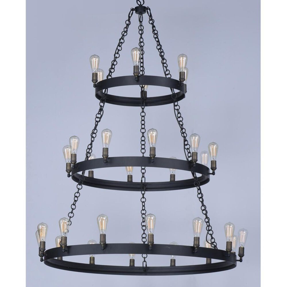 Maxim Lighting Noble 30-Light Chandelier in Black and Natural Aged Brass, , large